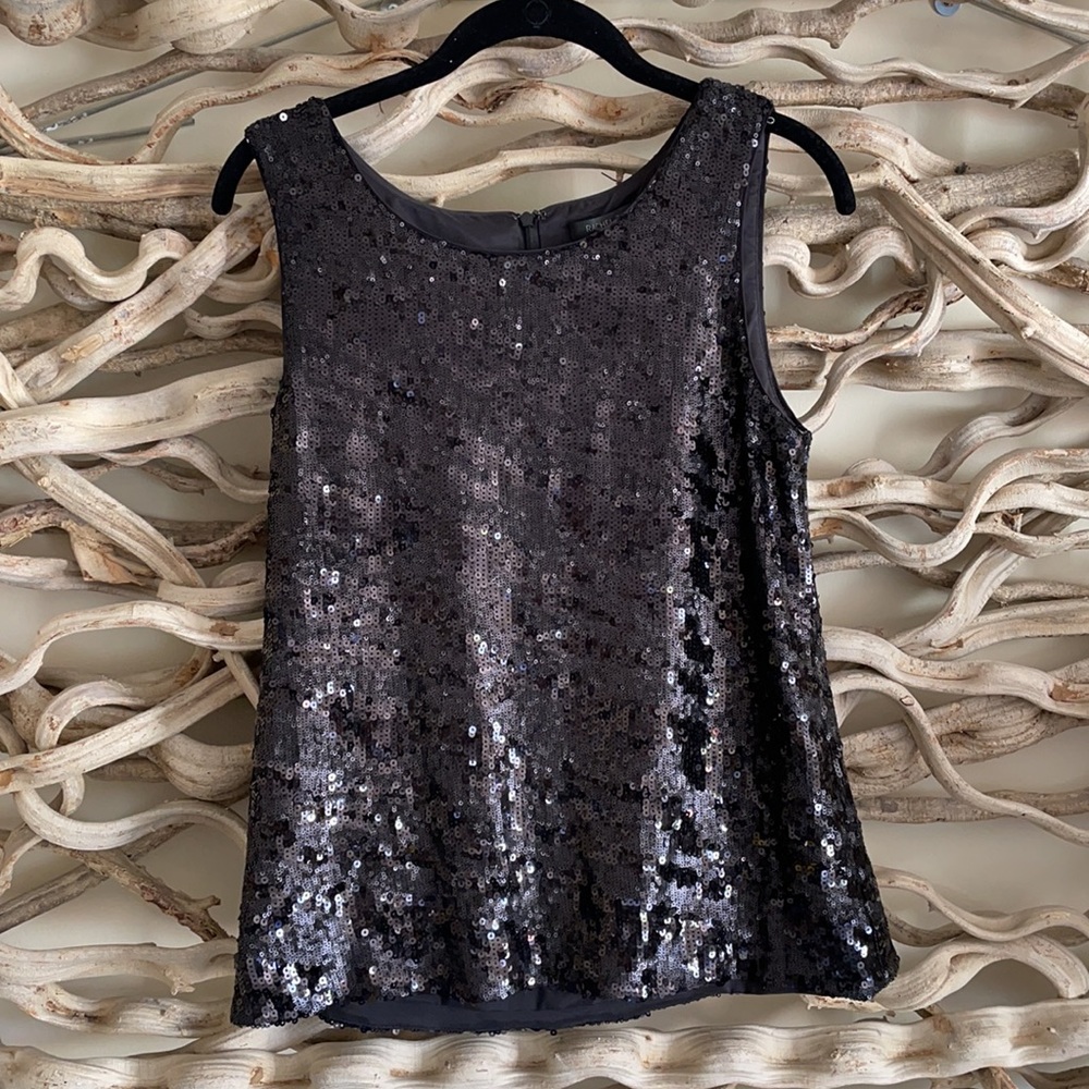 Rachel Zoe Black Sequin Top
